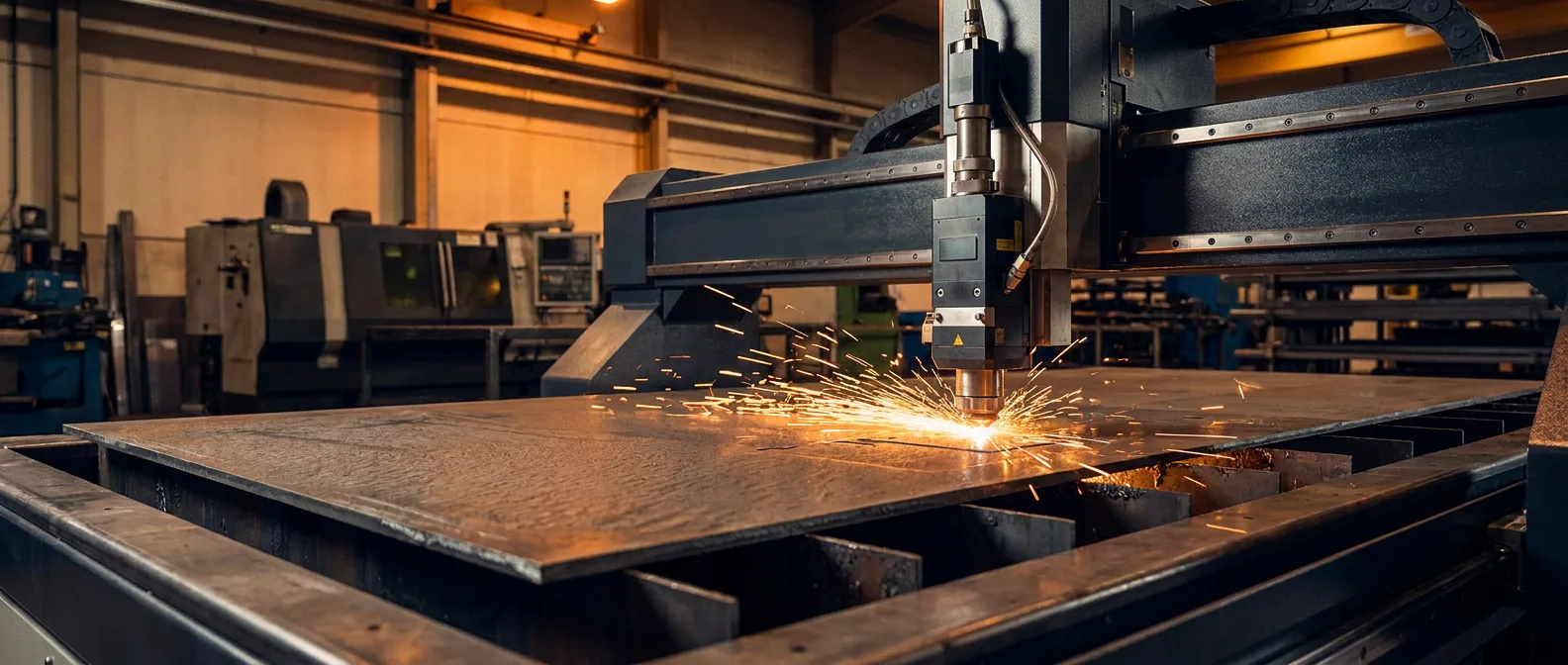 CNC laser cutting steel sheet